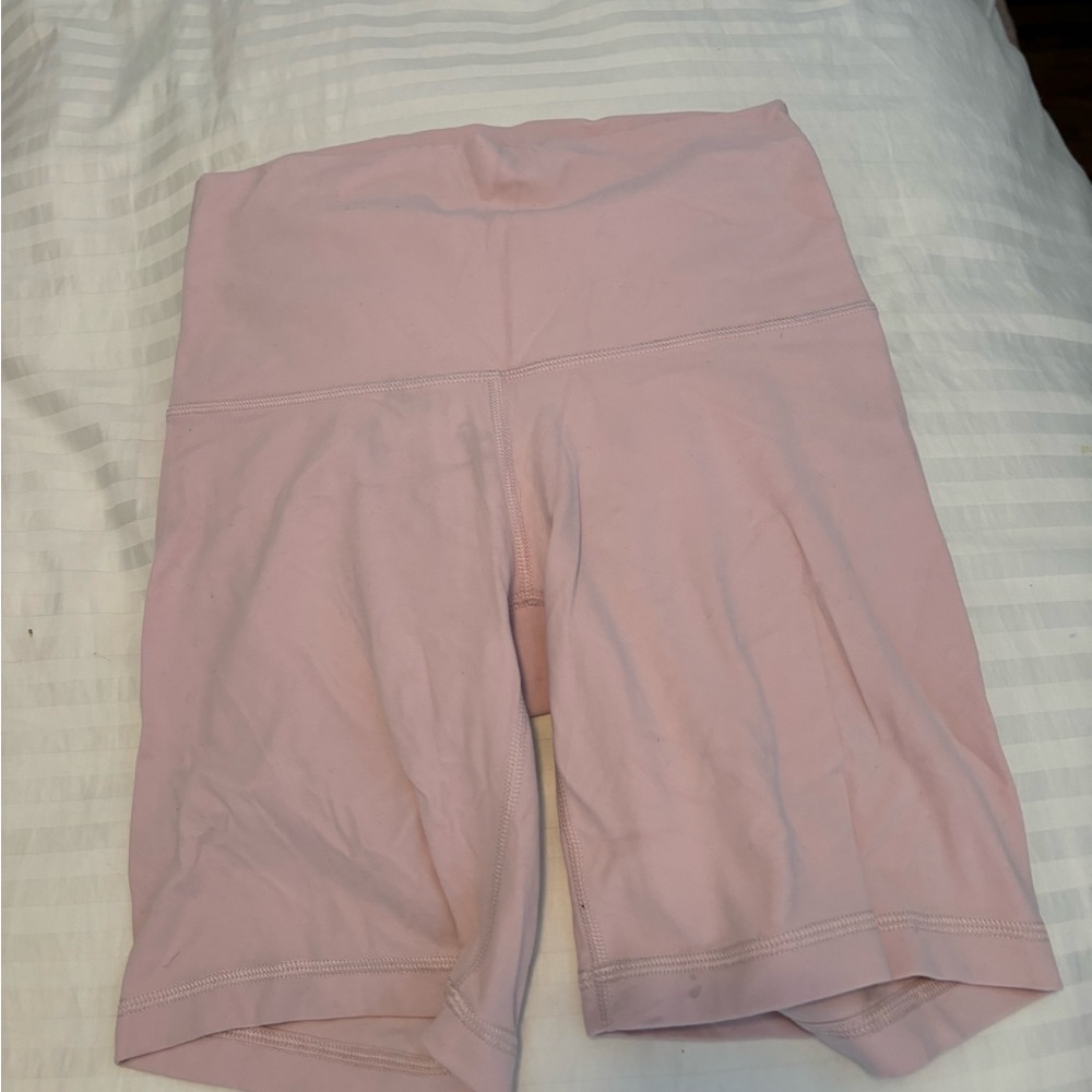 Pink Bike Shorts with Stretchy Fabric and Wide Waistband